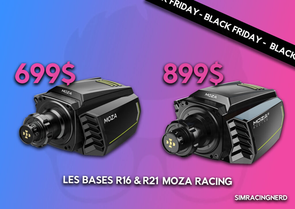 Les bases R16 et R21 de Moza Racing en promotion pour le Black Friday