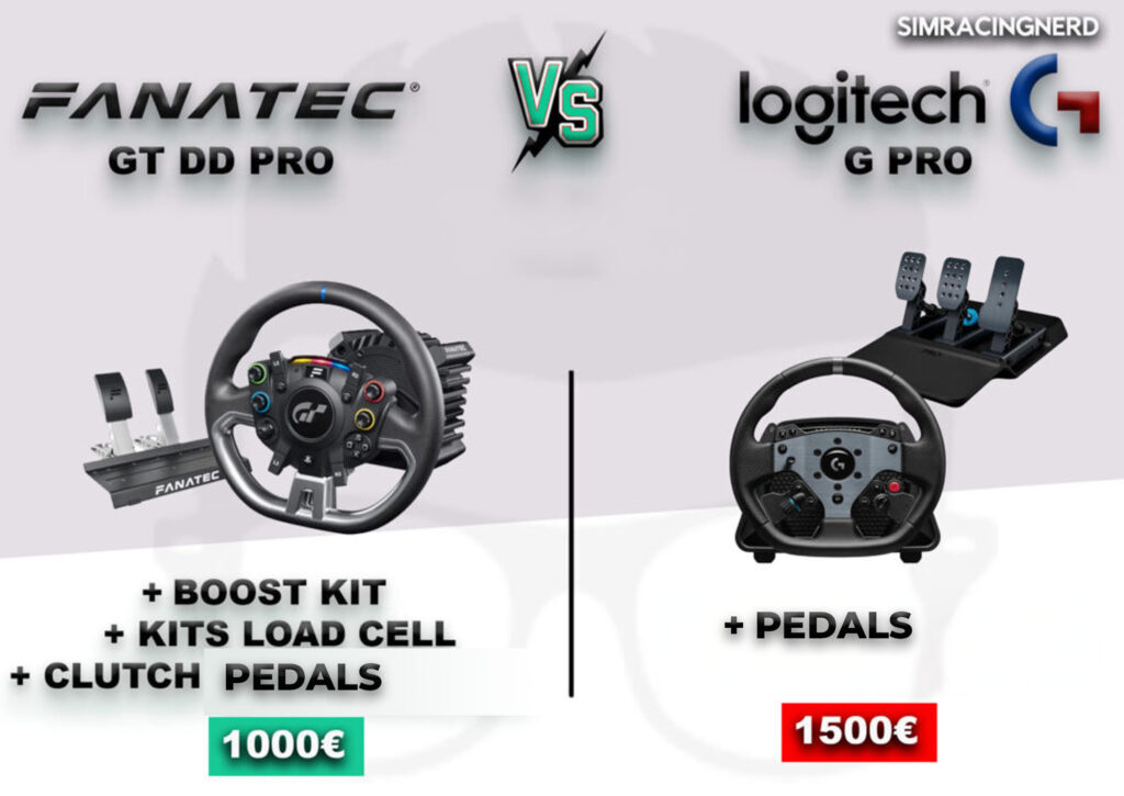 Fanatec GT DD PRO VS Logitech G PRO lequel choisir