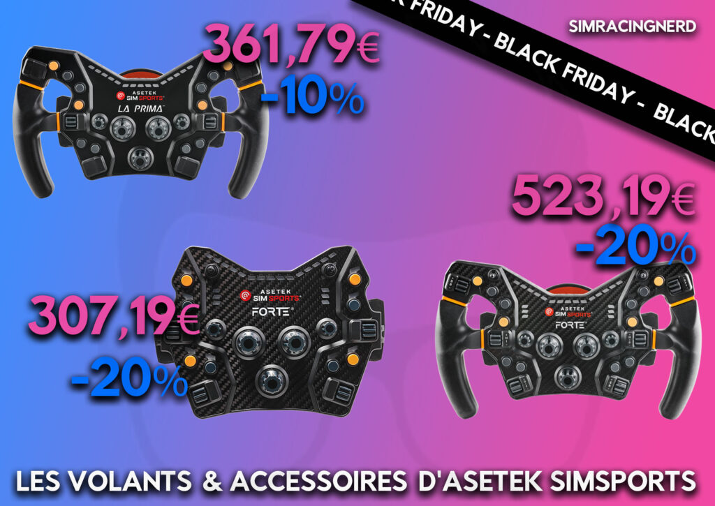 Les volants D'asetek Simsport en promotion pour le black friday