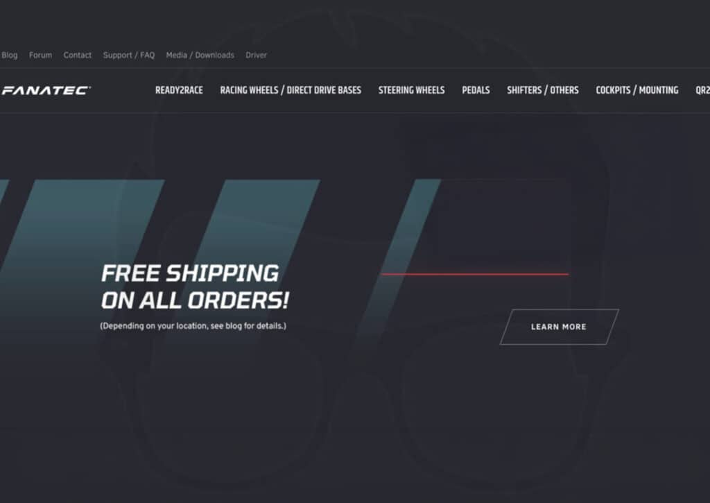 Fanatec offers free delivery on all sim racing products