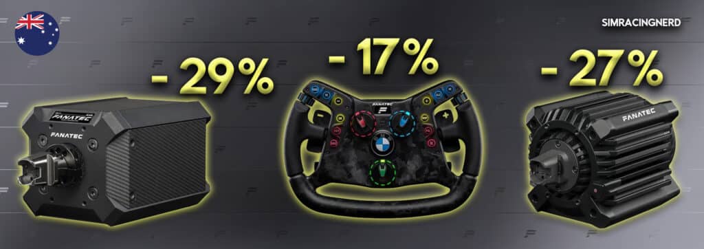 Fanatec end of year deals sim racing Australie