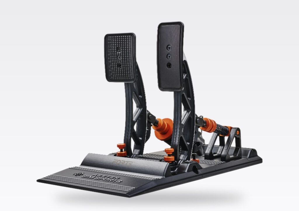 Pédalier Asetek Forte à capteur de force pour le sim racing